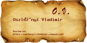 Oszlányi Vladimir névjegykártya